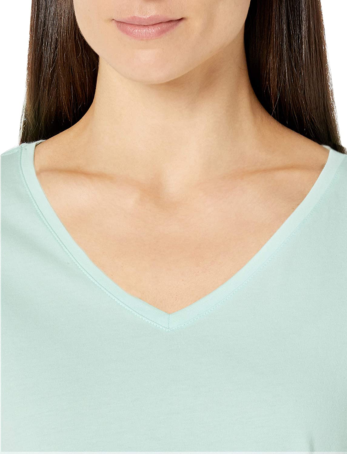 Essentials Women's Classic-Fit 100% Cotton Short-Sleeve V-Neck T-Shirt (Available in Plus Size), Pack of 2 - Image 7